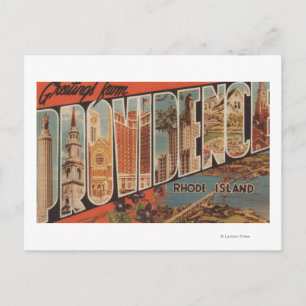 Cartão Postal Providence, Rhode Island - Cenas de Letras Grandes