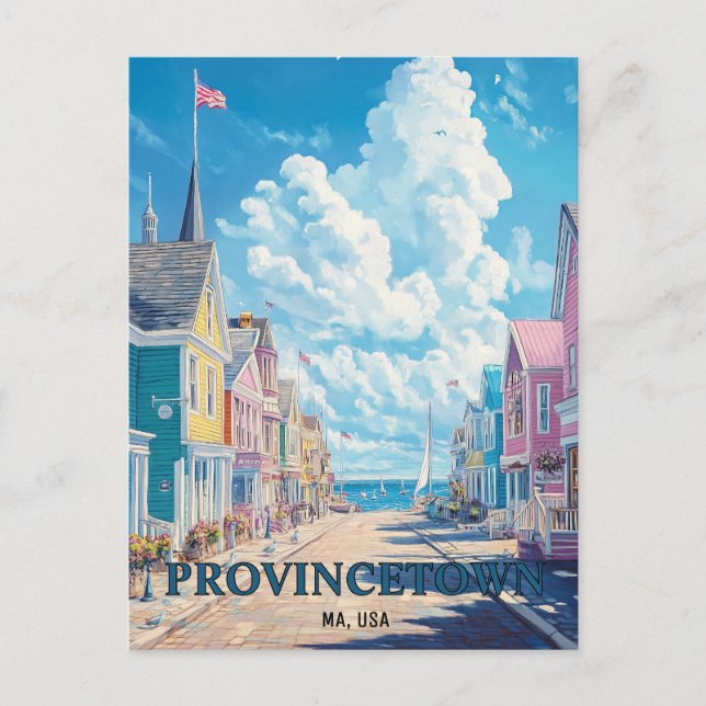 Cartão Postal Provincetown Massachusetts EUA Viagem (Frente)