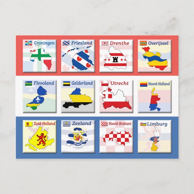 Cartão Postal Províncias holandesas (Frente)