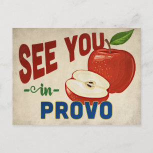 Cartão Postal Provo Utah Apple - Viagens vintage