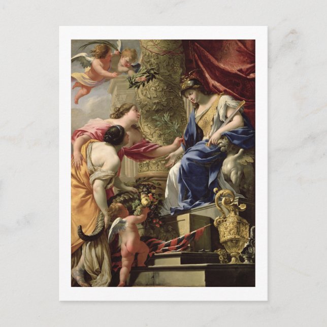 Cartão Postal Prudence Liderando Paz e Abundance, c.1645 (petról (Frente)