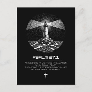 Cartão Postal Psalm 27:1 Bible Verse Tshirt | Christian