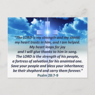Cartão Postal Psalm 28:7-9
