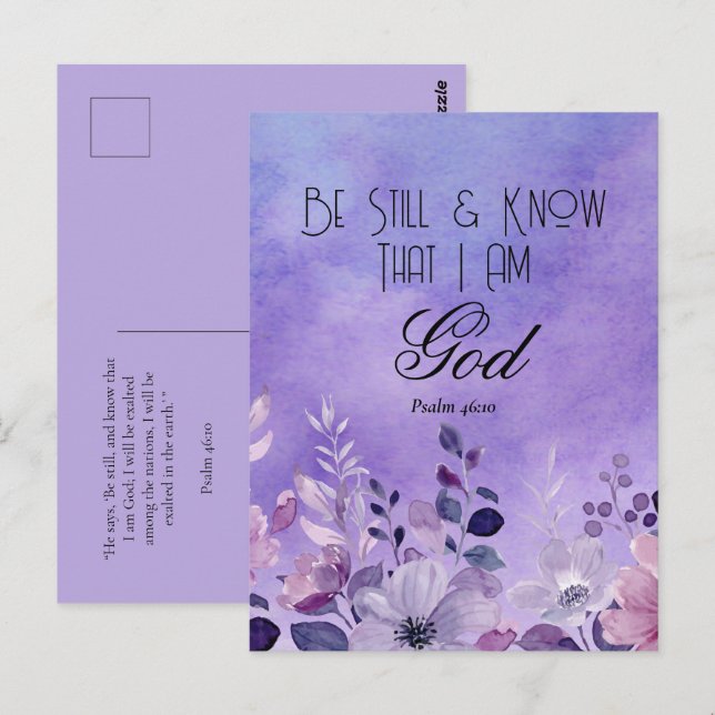 Cartão Postal Psalm 46:10 Bible Verse (Frente/Verso)