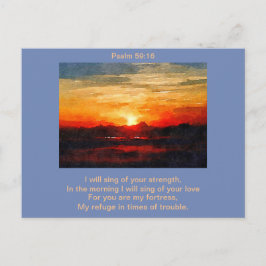 Cartão Postal - Psalm 59:16 Canta De Manhã