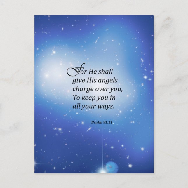 Cartão Postal Psalm 91:11 (Frente)