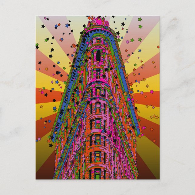 Cartão Postal Psicodélico NYC - Topo do Edifício Flatiron A2 (Frente)