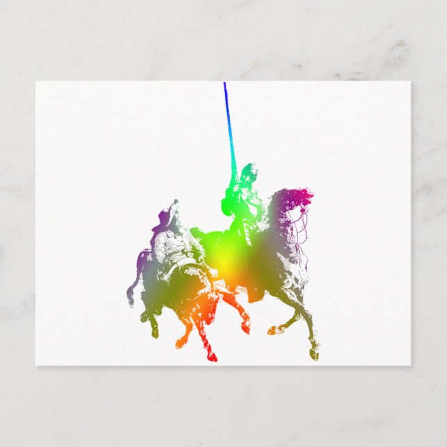 Cartão Postal Psychedelic Don Quixote e Sancho Panza (Frente)