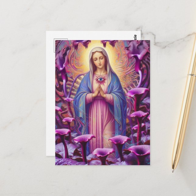 Cartão Postal  psychedelic Protection From Evil Mary (Frente/Verso In Situ)