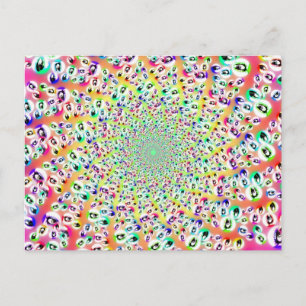 Cartão Postal Psychedelic Rainbow Eyes Mandala