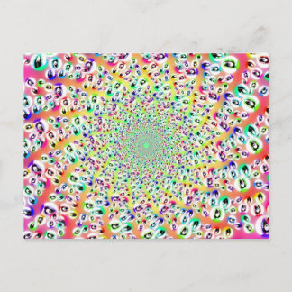 Cartão Postal Psychedelic Rainbow Eyes Mandala