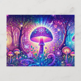 Cartão Postal Psychedelic Wonderland Mystical Mushroom Fantasy