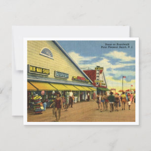 Cartão Postal Pt Pleasant Beach Boardwalk 1950