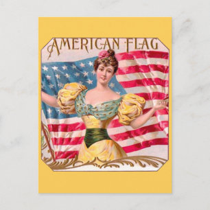Cartão Postal Publicidade American Flag Vintage