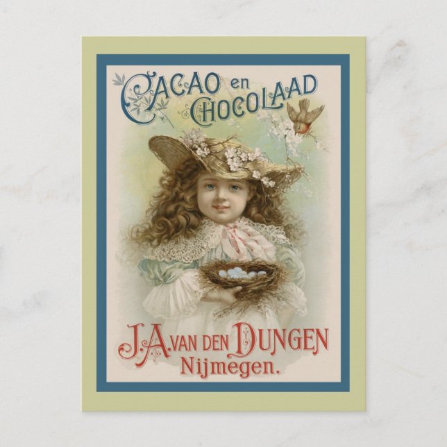Cartão Postal Publicidade Antiga de Chocolate (Frente)