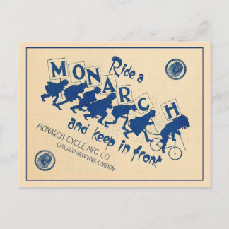Cartão Postal Publicidade de bicicleta do Ciclo de Monarca Vinta