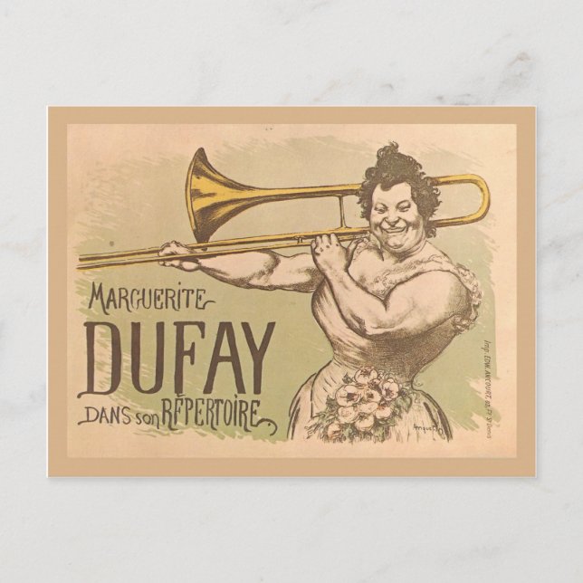 Cartão Postal Publicidade de Réplica Vintage, Dufay Margeurite (Frente)