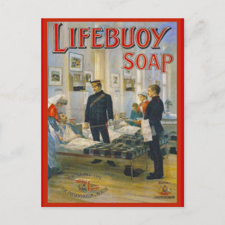 Cartão Postal Publicidade de Réplica Vintage, sabão de Lifebouy,