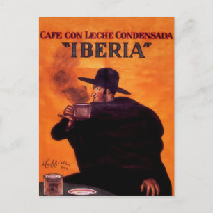 Cartão Postal Publicidade do Café Iberia de Leonetto Cappiello