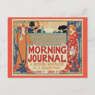 Cartão Postal Publicidade do jornal americano art nouveau