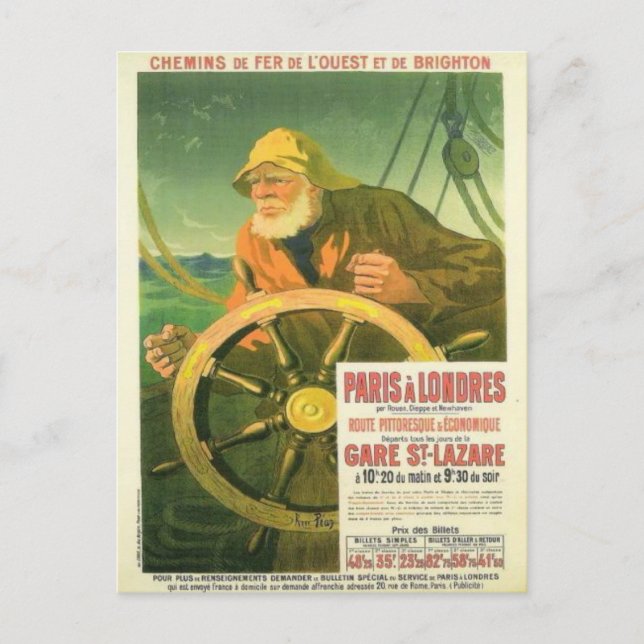 Cartão Postal Publicidade venenosa, caminhos de ferro franceses (Frente)