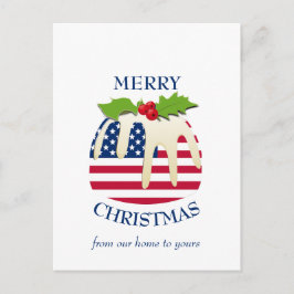 Cartão Postal Pudim Festivo com Natal FLAG Patriótico dos EUA