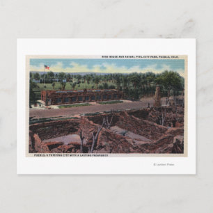 Cartão Postal Pueblo, Colorado - Bird House & Animal