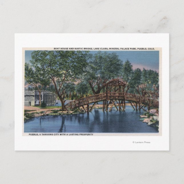 Cartão Postal Pueblo, Colorado - Boat House & Rustic (Frente)