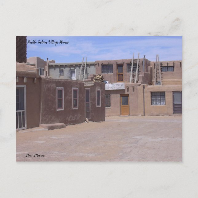 Cartão Postal Pueblo Homes no Mesa Oeste de Albuquerque, NM (Frente)