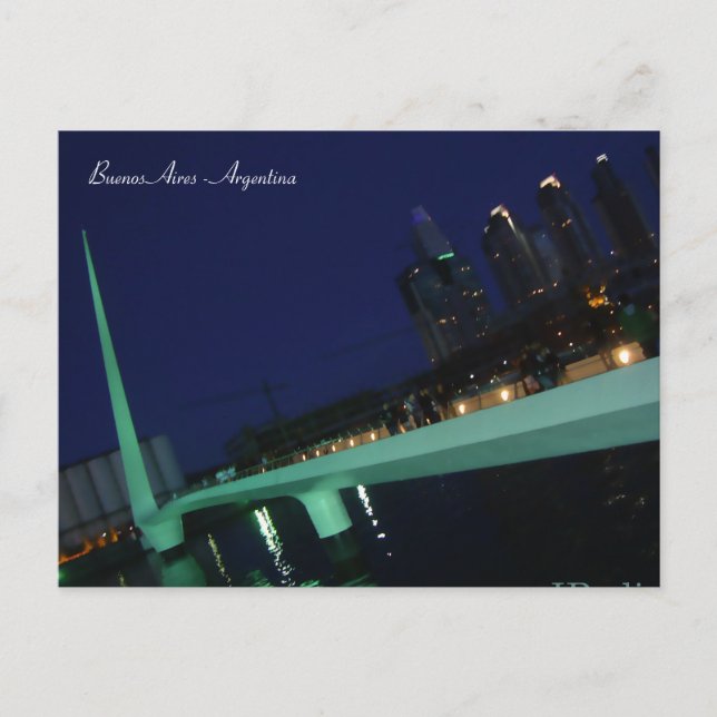 Cartão Postal Puente de la Mujer, Buenos Aires, Argentina (Frente)
