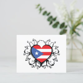 Cartão Postal Puero Rico Flag Boricua Cute Simples