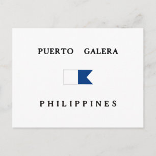 Cartão Postal Puerto Galera Filipinas Alpha Dive Flag