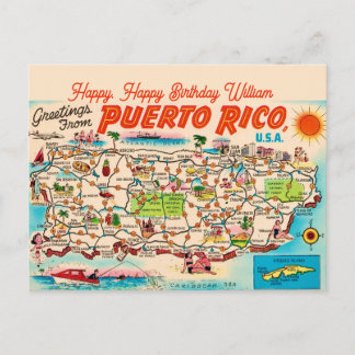 Cartão Postal Puerto Rico Birthday Greeting Postcard