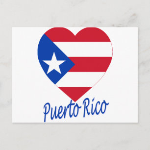 Cartão Postal Puerto Rico Flag Heart