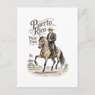 Cartão Postal Puerto Rico Paso Fino Vintage – Nossa Herança