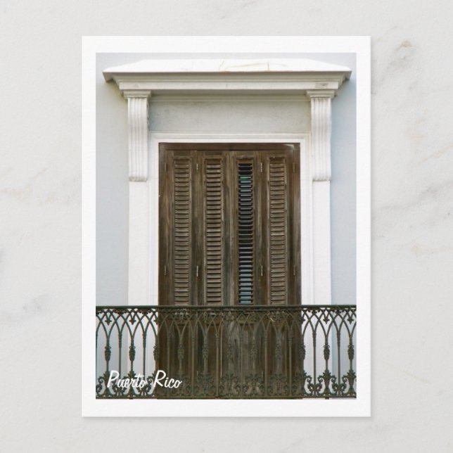 Cartão Postal Puerto Rico, ventanas Viejo San Juan (Frente)