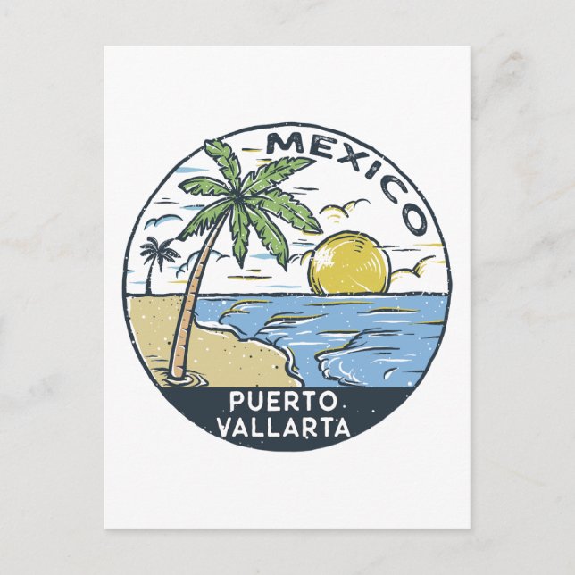 Cartão Postal Puerto Vallarta Mexico Vintage (Frente)