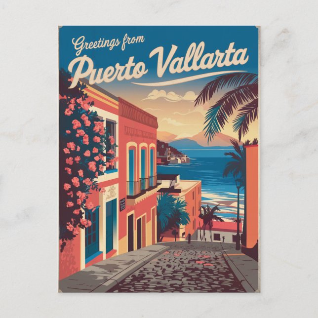 Cartão Postal Puerto Vallarta Mexico vintage (Frente)