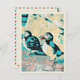 Cartão Postal Puffin atlântico na Islândia