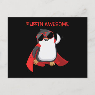 Cartão Postal Puffin Incrível Puffin Super-Herói Presente