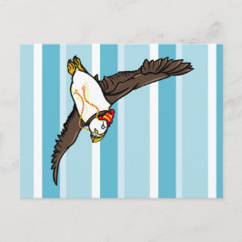 Cartão Postal Puffin Vestindo Um Chapéu Conhecido