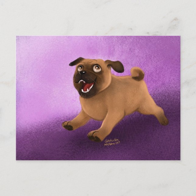 Cartão Postal Pug (Frente)