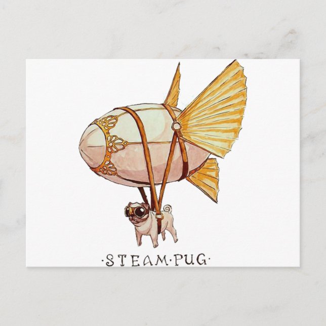 Cartão Postal Pug (Frente)