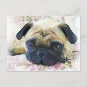 Cartão Postal Pug