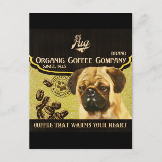 Cartão Postal Pug Brand – Empresa de Café Orgânico