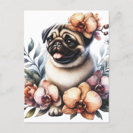 Cartão Postal Pug com Ramificação Orquídea, Pós-Travessia
