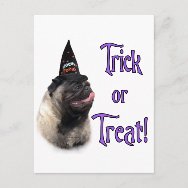 Cartão Postal Pug (desmaiar) Trick (Frente)