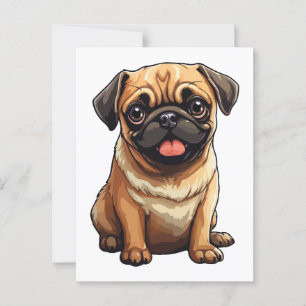 Cartão Postal Pug dog