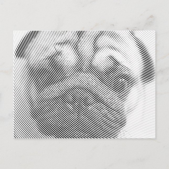 Cartão Postal Pug Face (Frente)