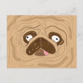 Cartão Postal Pug Spreading Winkles Face